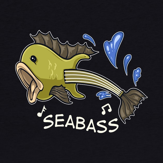 Sea Bass Music Guitar Ocean Notes by Rengaw Designs